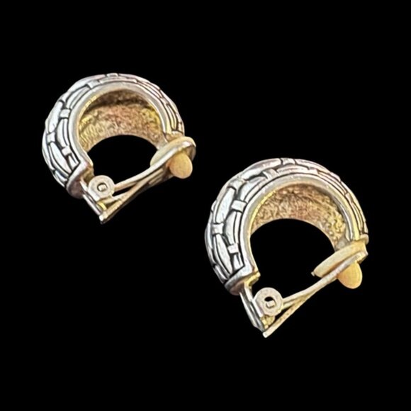 ✨Vintage Beautiful Silver Hoop Clip On Earrings - Picture 2 of 3